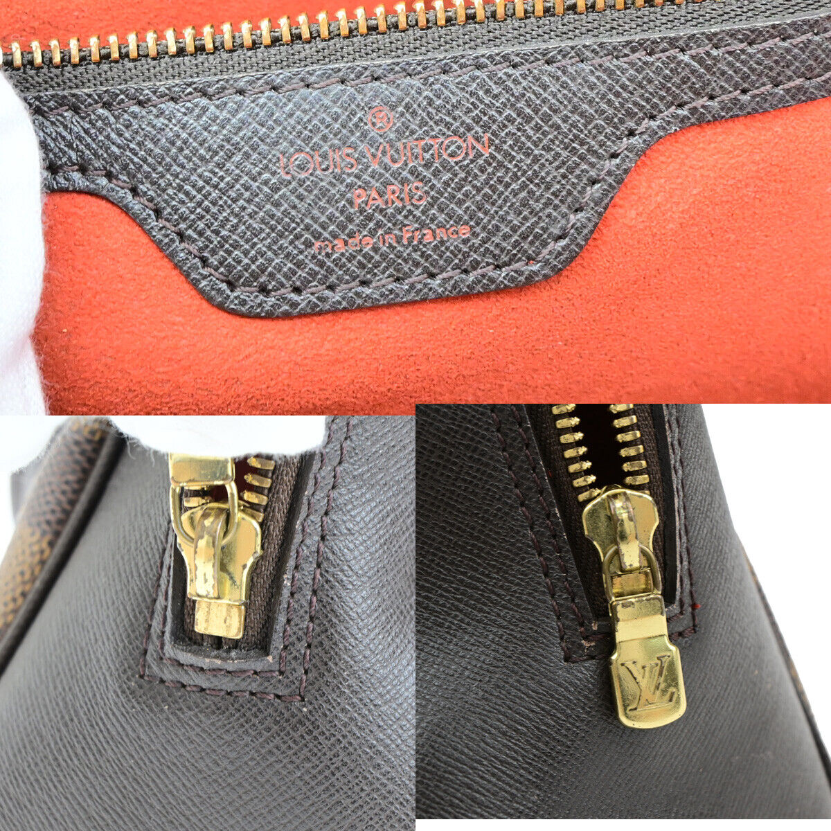 LOUIS VUITTON Brera Hand Bag Damier Ebene Leather Brown France N51150 73YF896