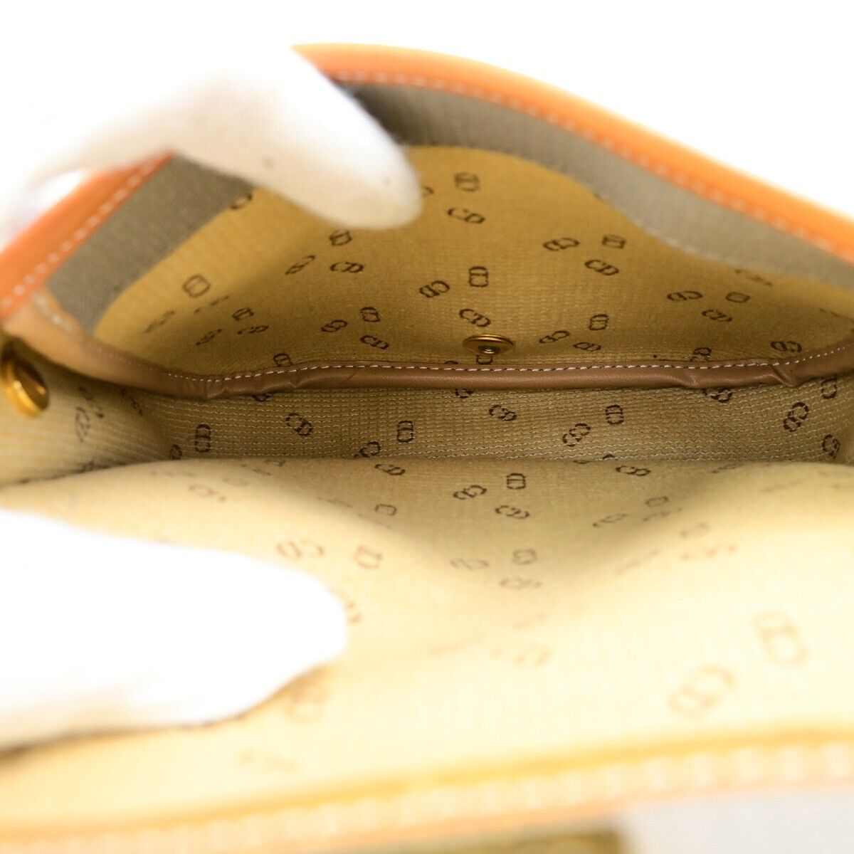 CHRISTIAN DIOR Logo Mini Shoulder Bag PVC Leather Gray Brown GHW France 60ED011