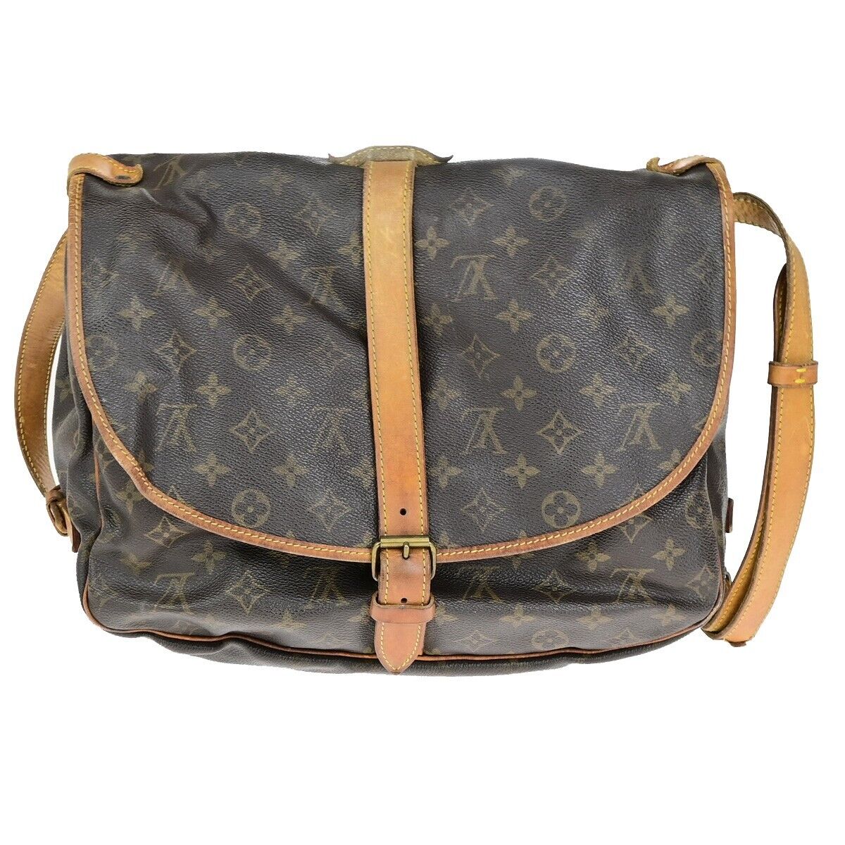 LOUIS VUITTON Saumur 35 Shoulder Bag Monogram Leather BN France M42254 39ED126