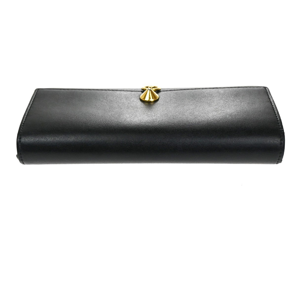FENDI By The Way Logo Bifold Long Wallet Leather Black GHW Italy 63KD005