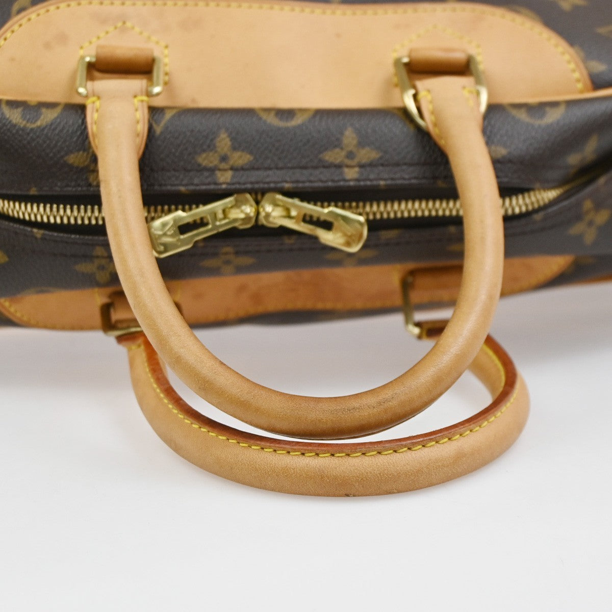 LOUIS VUITTON LV Logo Deauville Hand Bag Monogram Leather Brown M47270 97ZA035