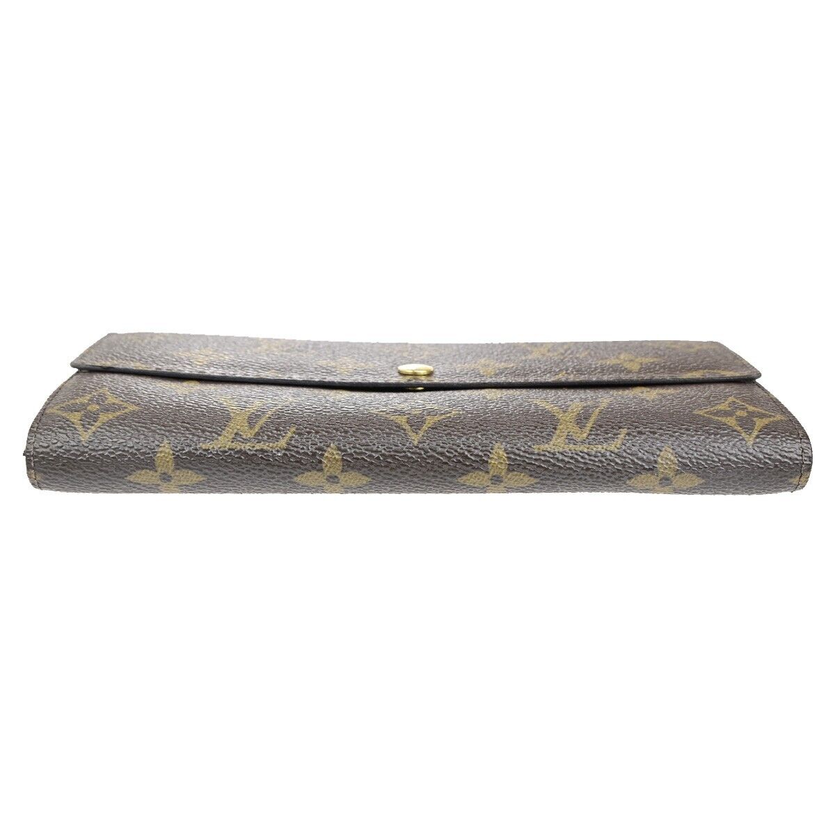 LOUIS VUITTON Logo Portefeuille Sarah Long Wallet Monogram Brown M61734 66EC976