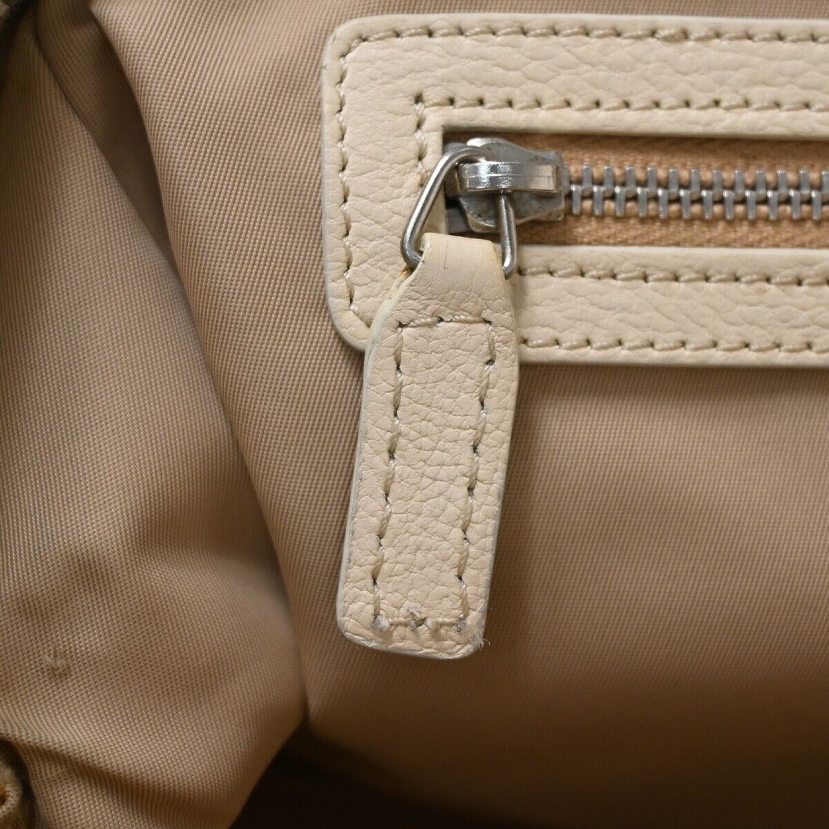 CHRISTIAN DIOR Trotter Shoulder Hand Bag Canvas Leather Ivory Brown SHW 80EA768