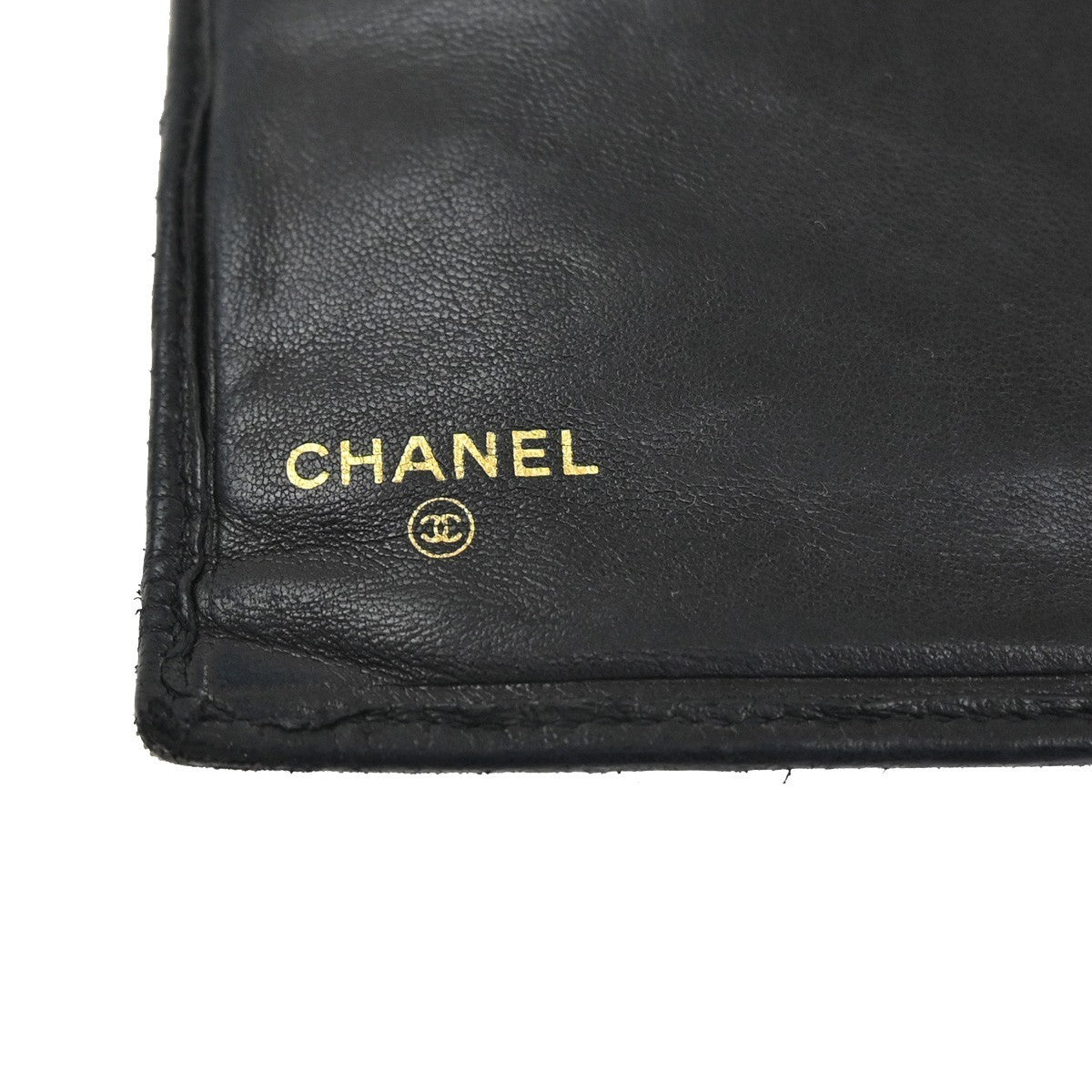 CHANEL CC Logo Bicolore Bifold Long Wallet Leather Black GHW France 66CA424