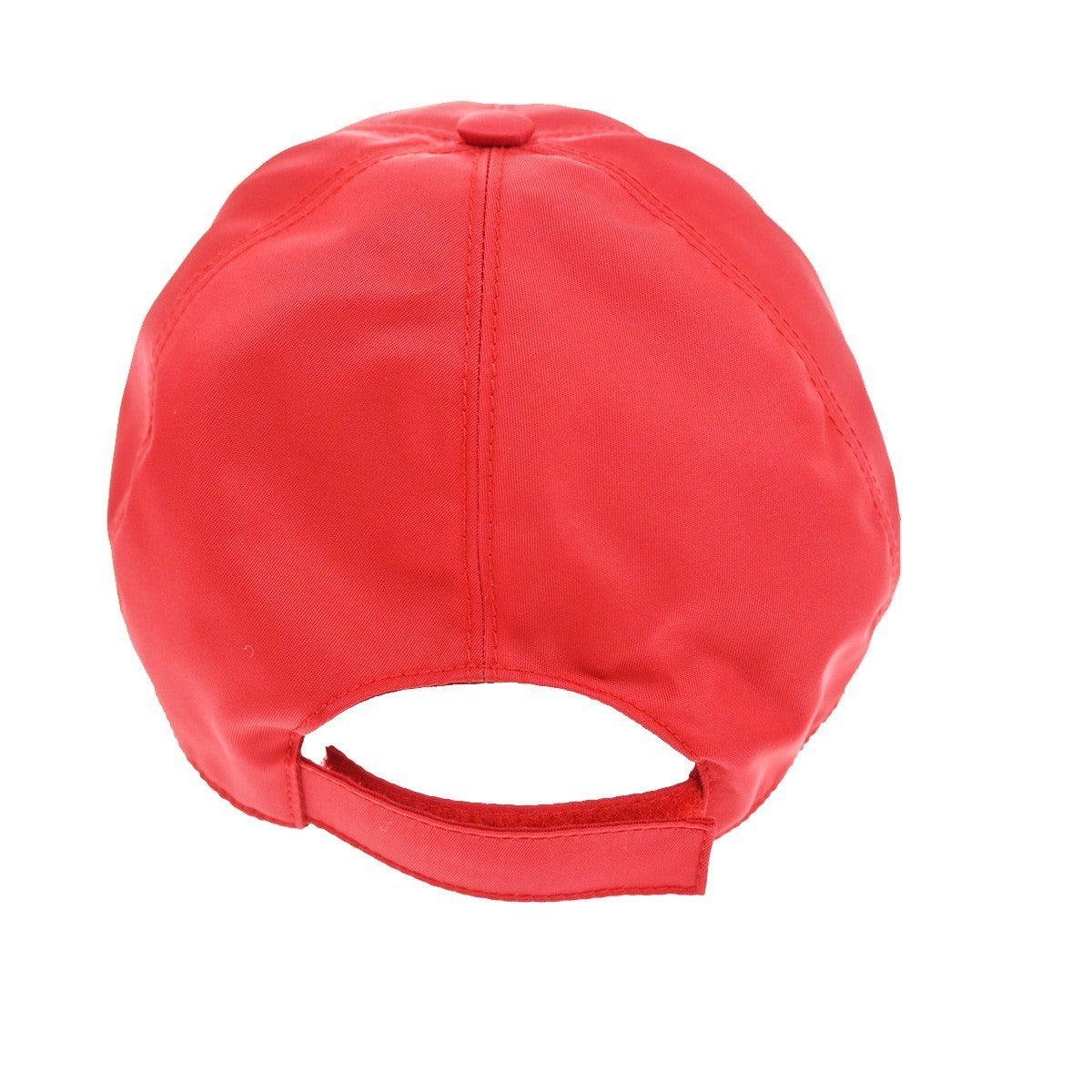 PRADA Plate Logo Baseball Cap #M 58 Re-Nylon leather Red 34RL618
