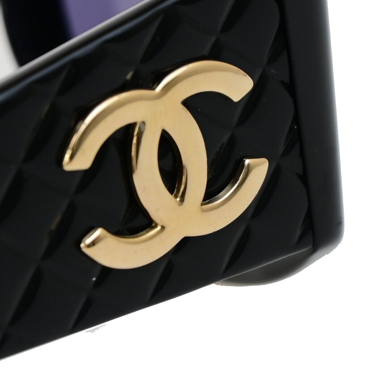 CHANEL CC Logo Matelasse Sunglasses Eye Wear Plastic Black GHW 01450 04RK668