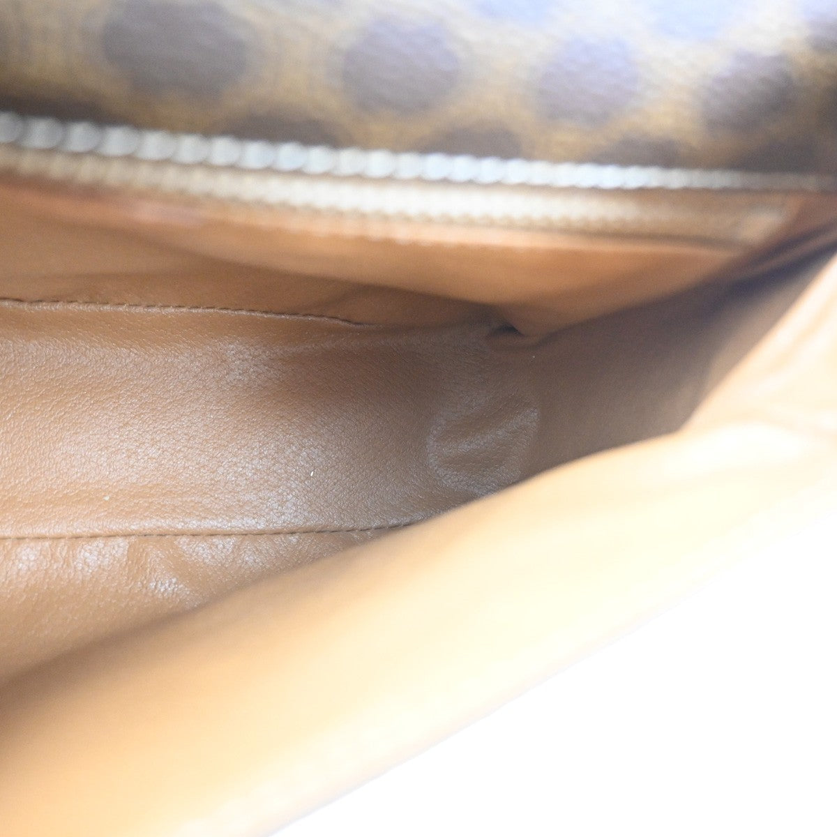 CELINE Logo Macadam Pattern Shoulder Bag PVC Leather Brown GHW Italy 38MA206