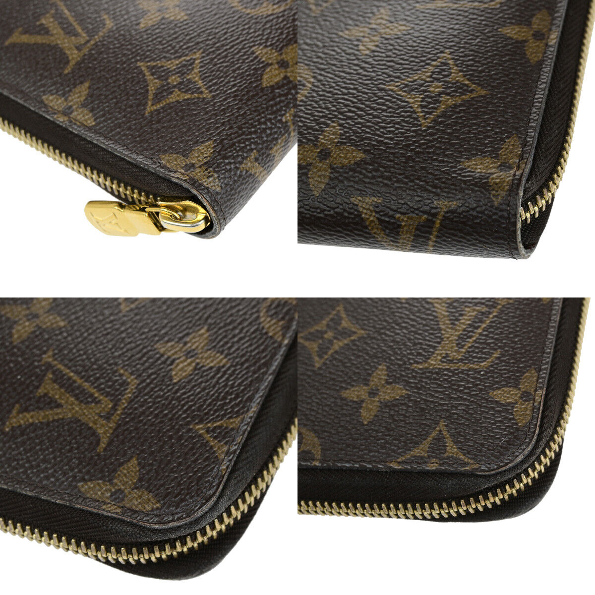LOUIS VUITTON Zippy Organizer Long Wallet Monogram Leather Brown M62581 38YG746