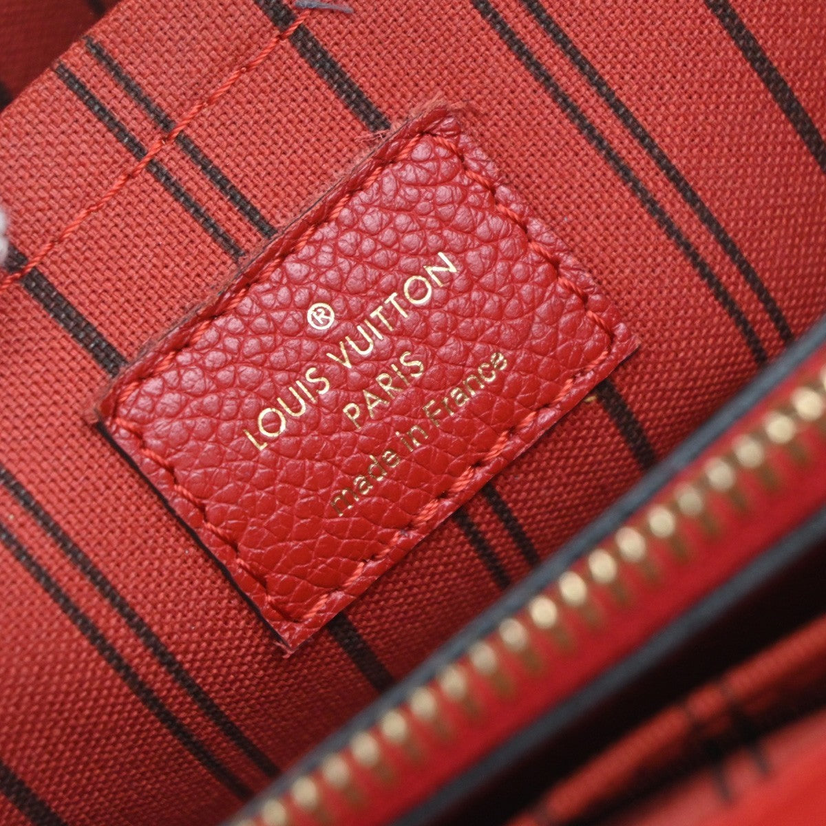 LOUIS VUITTON Montaigne MM Shoulder Bag Monogram Empreinte Red M41194 50TA684