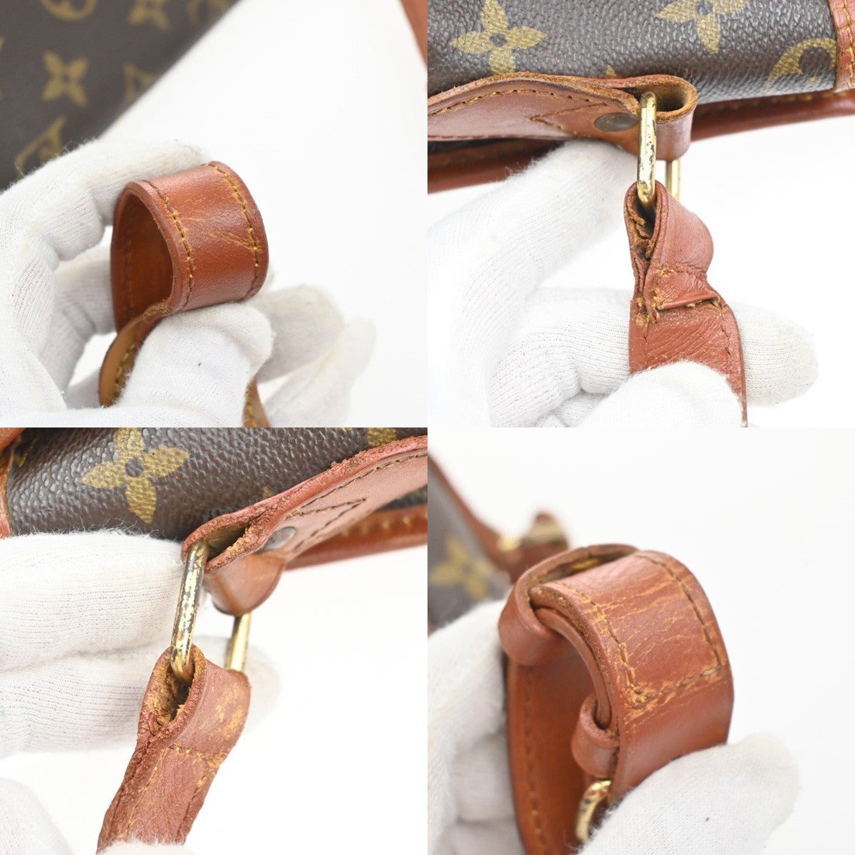 LOUIS VUITTON Gibeciere MM Shoulder Bag Monogram Leather Brown M42247 66SA102