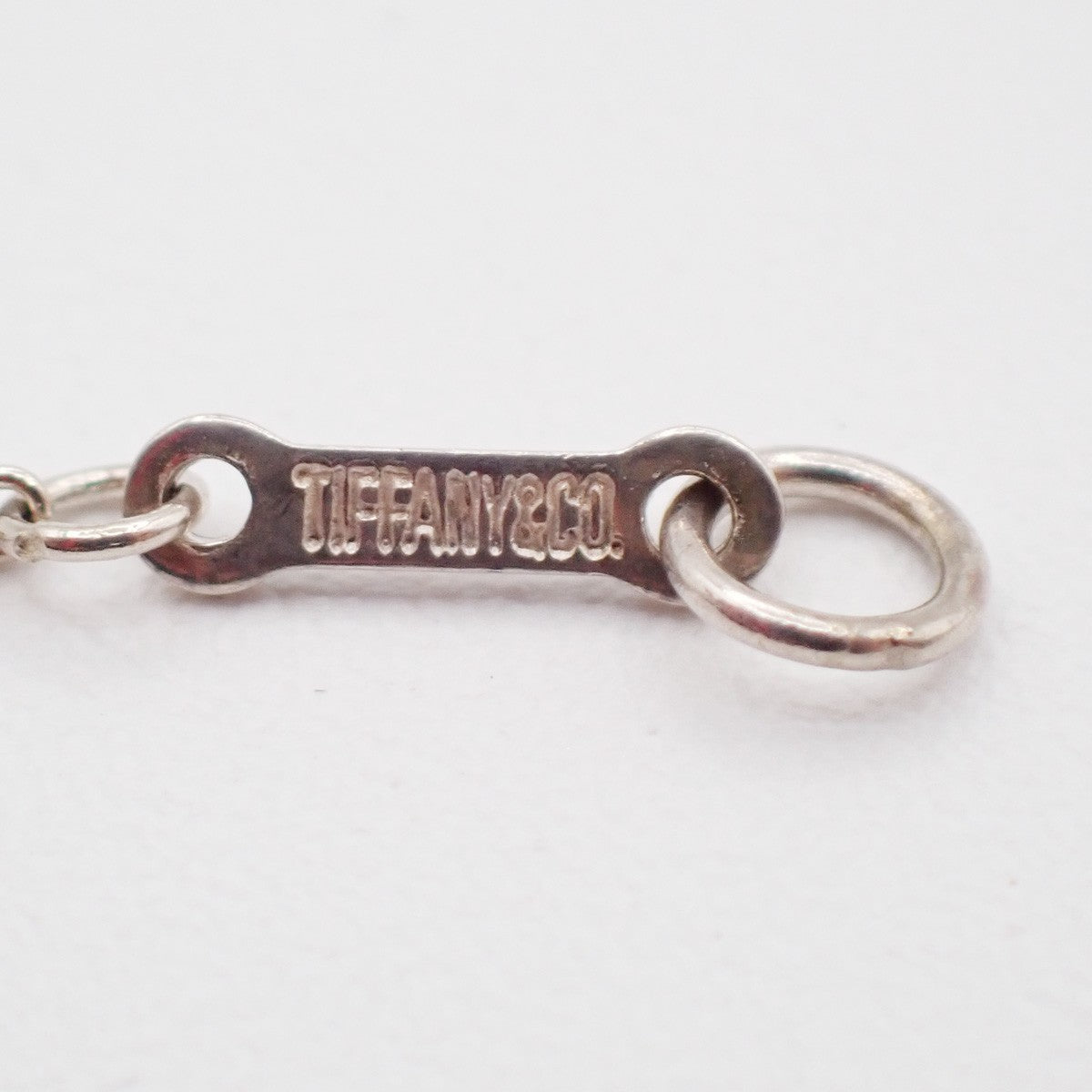 Tiffany & Co. Logo Tear Drop Chain Necklace Pendant Ag 925 Silver 09KC578