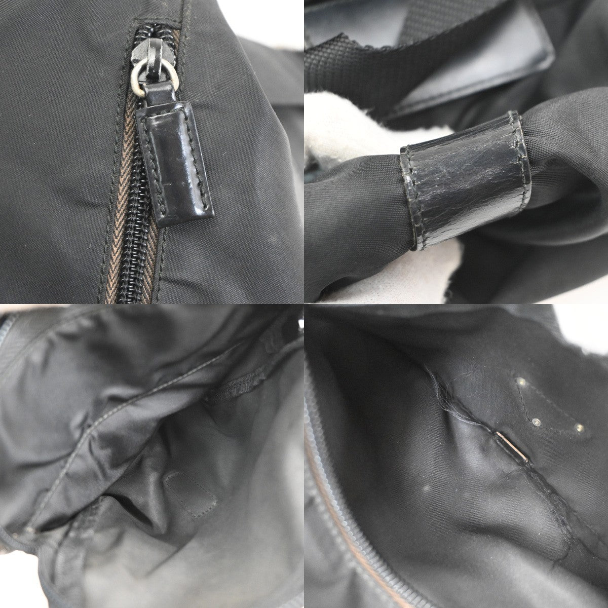 PRADA Logo Tessuto Mini Shouler Bag Nylon Leather Black SHW Italy 69YJ257