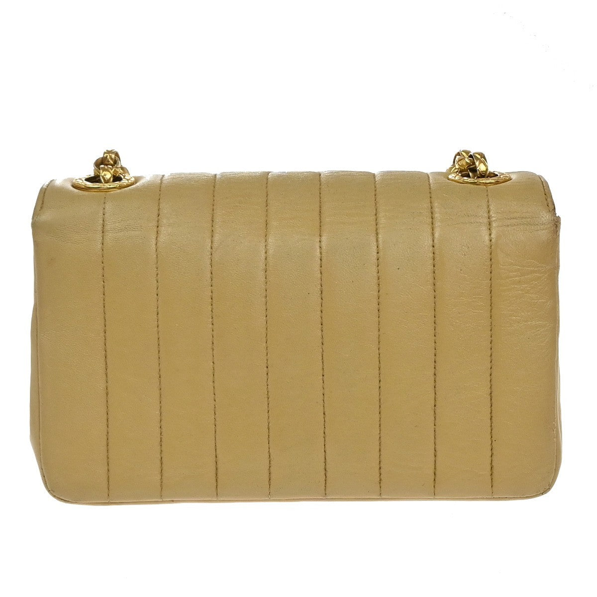 CHANEL CC Mademoisell Chain Mini Shoulder Bag Leather Beige GHW Vintage 330RF670