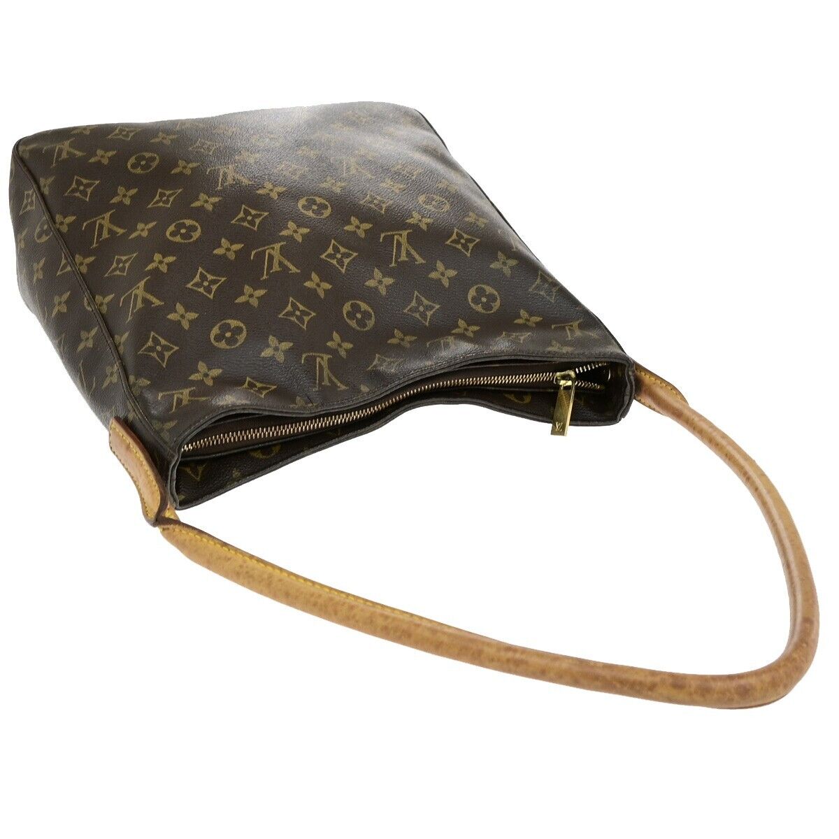 LOUIS VUITTON Looping GM Shoulder Bag Monogram Leather Brown M51145 31ED868