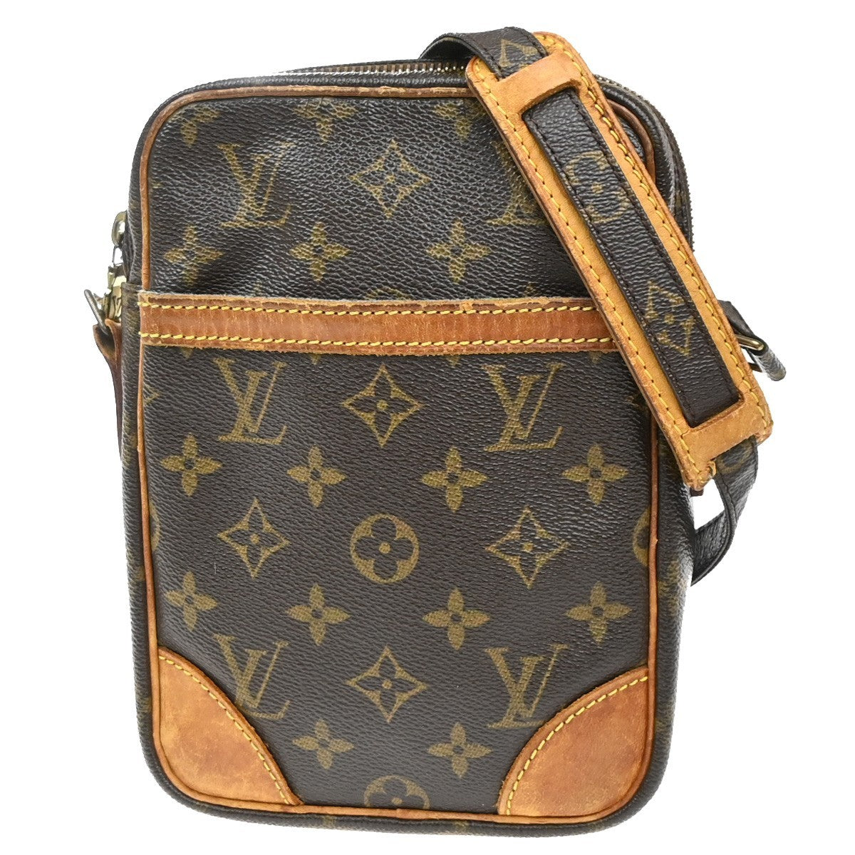 LOUIS VUITTON Danube Shoulder Bag Monogram Leather Brown France M45266 09SA039