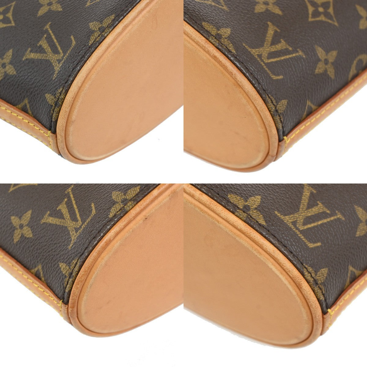 LOUIS VUITTON Logo Drouot Shoulder Bag Monogram Leather Brown M51290 74ZA349