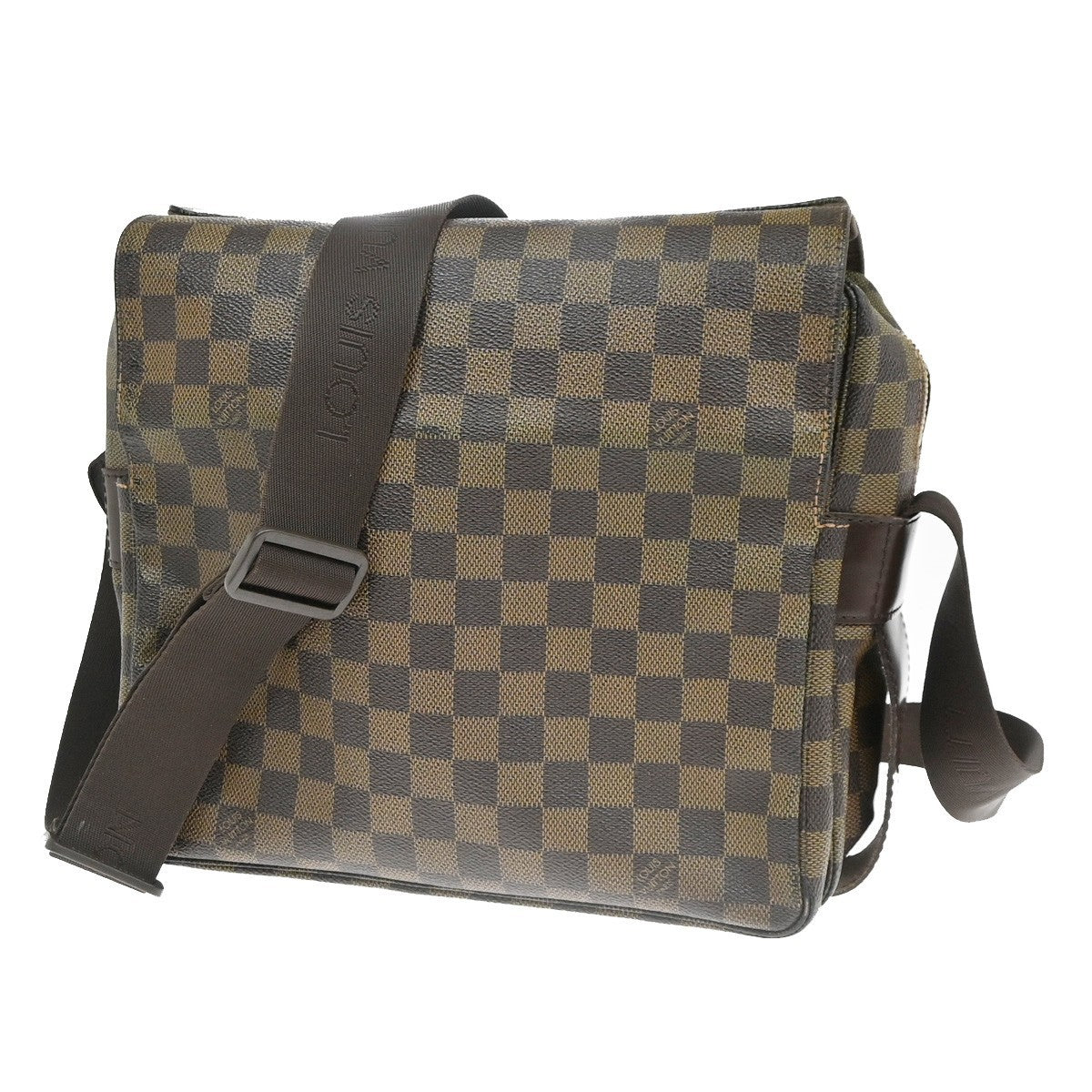 LOUIS VUITTON Naviglio Shoulder Bag Damier Ebene Leather Brown N45255 83CA735