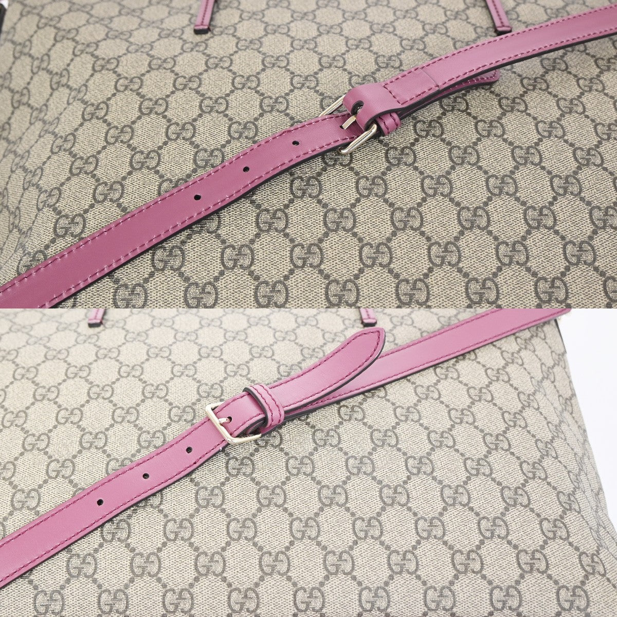 GUCCI Logo GG Pattern 2Way Shoulder Tote Bag Supreme Leather BN PK GHW 76KD024