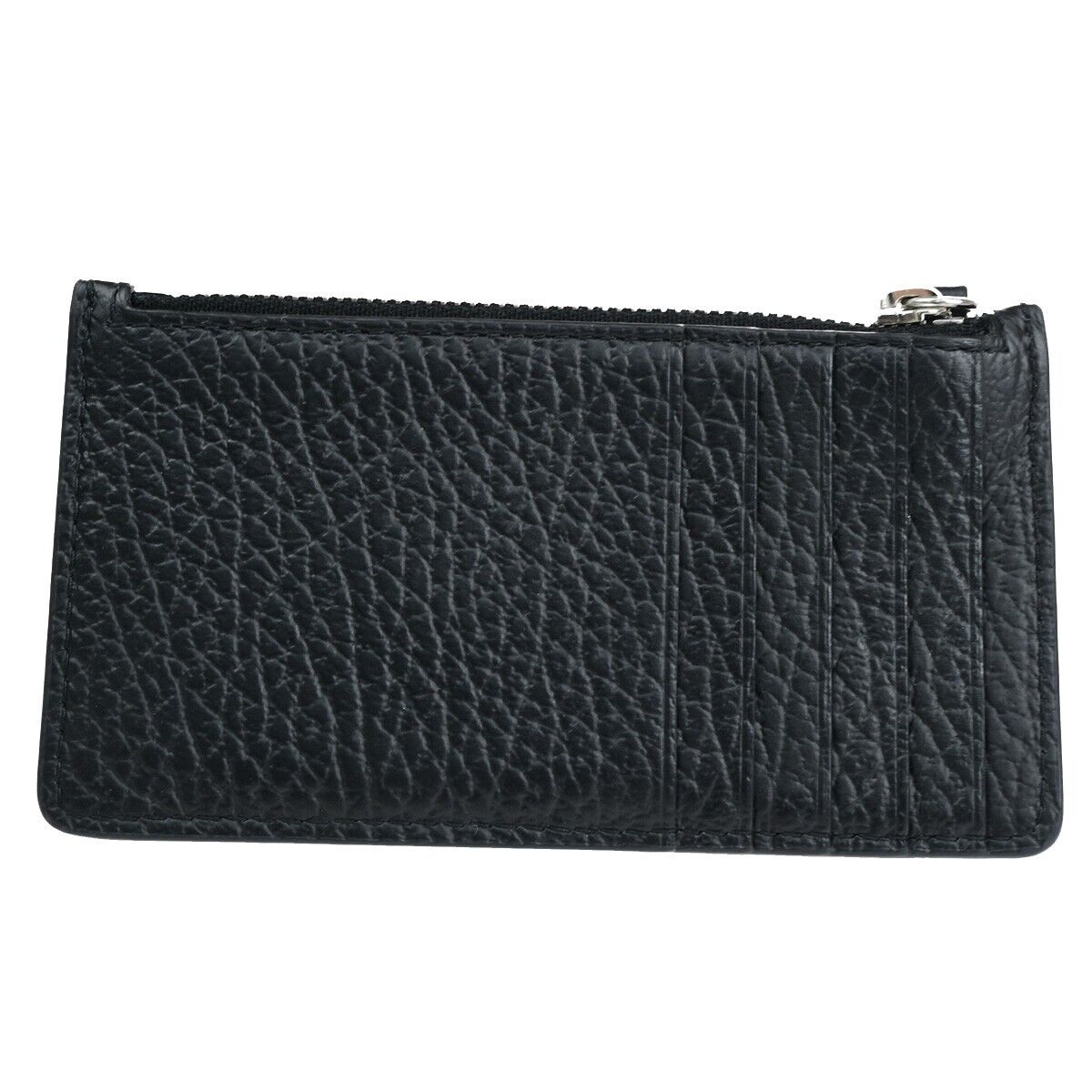 MAISON MARGIELA Logo Card Case Coin Compact Wallet Leather Black SHW 37SJ176