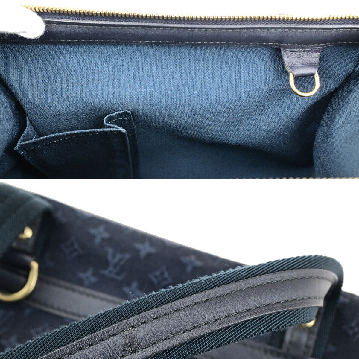 LOUIS VUITTON Josephine PM Hand Bag Monogram Mini Canvas Blue M92414 77YG589