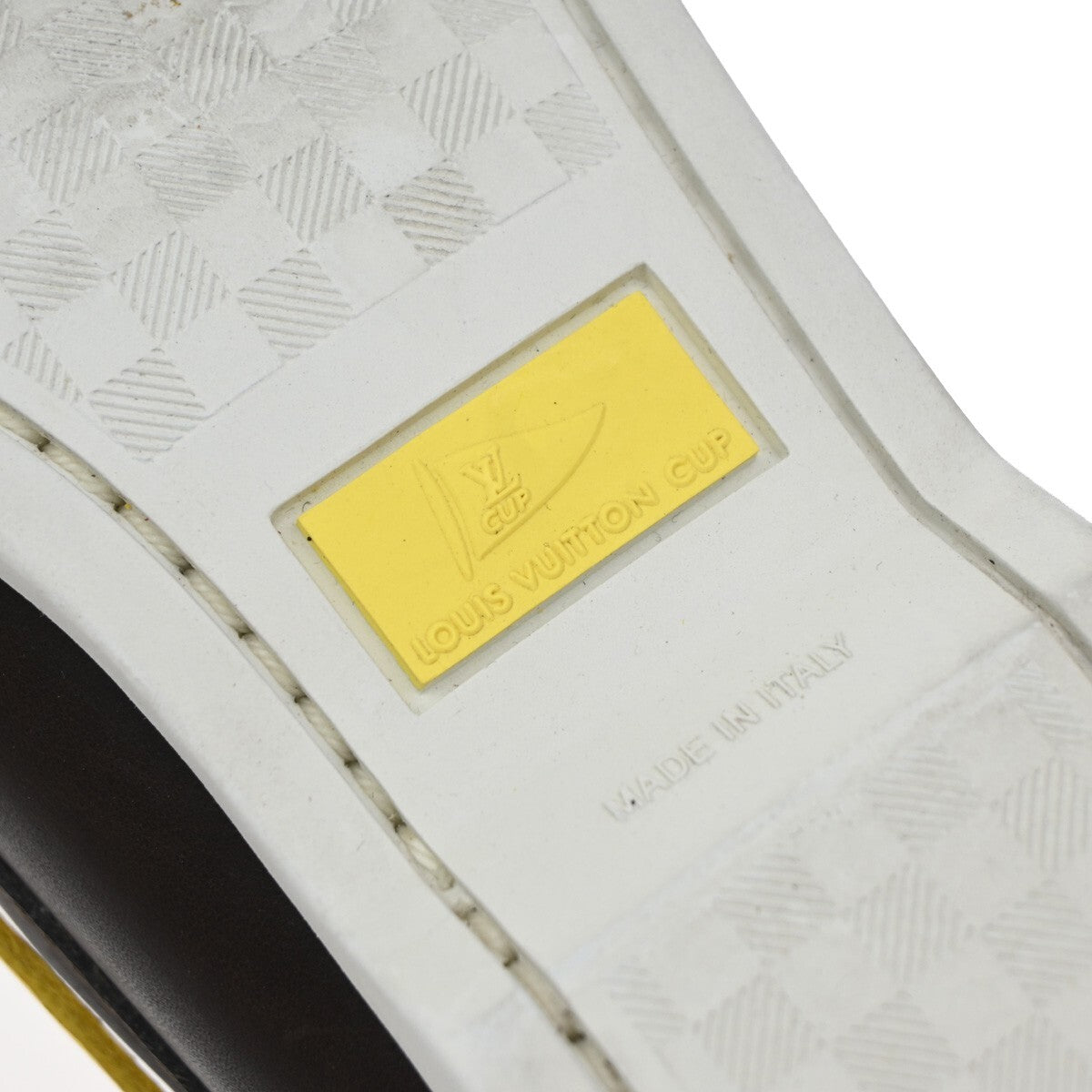 LOUIS VUITTON Logo Vuitton Cup Shoes Size 37  Leather Brown Yellow 88EE321