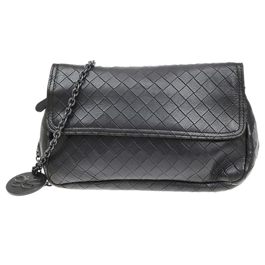 BOTTEGA VENETA Logo Intrecciato Chain Wallet Leather Brown 88CB069