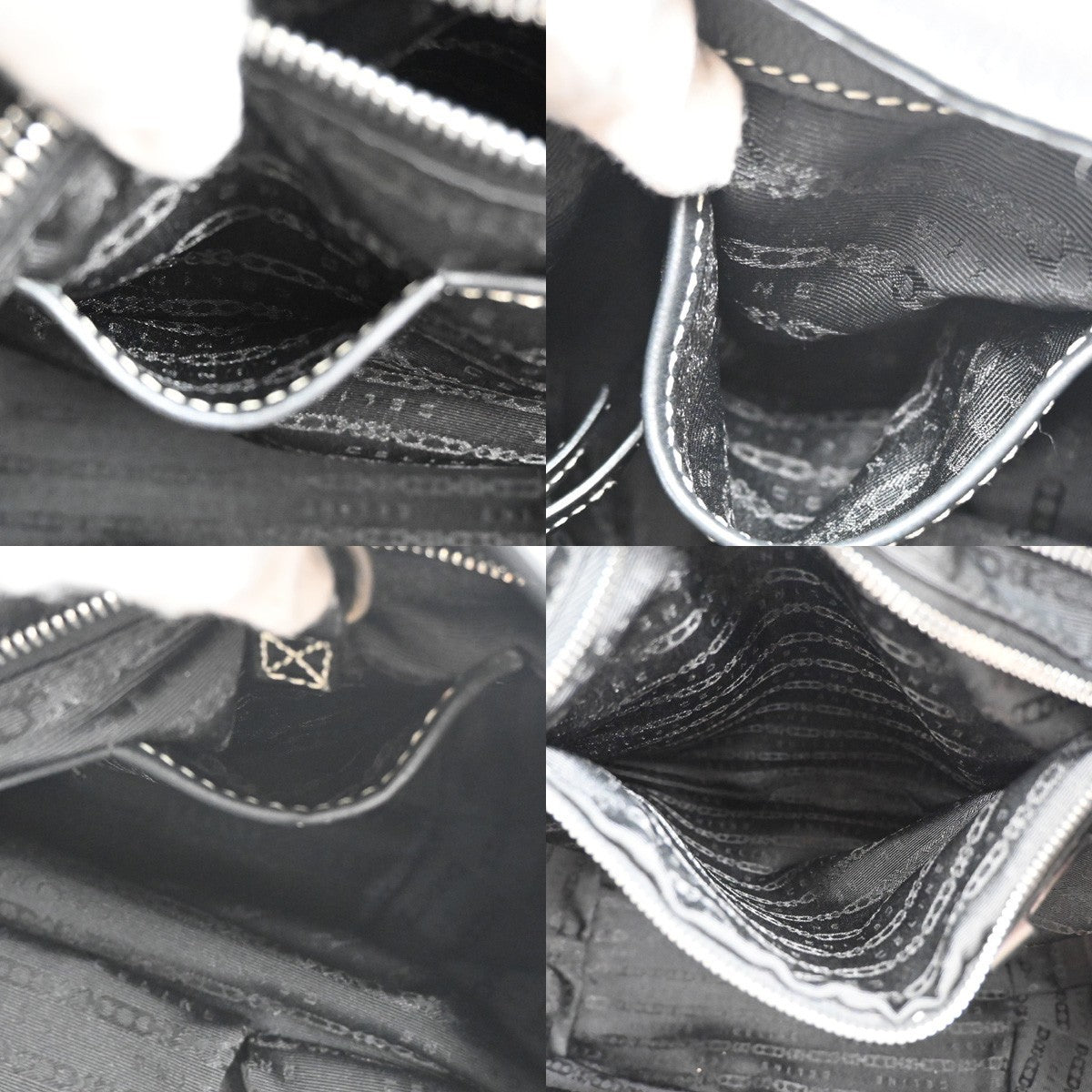 CELINE Logo Bittersweet Shoulder Hobo Hand Bag Leather Black SHW Italy 76MA411