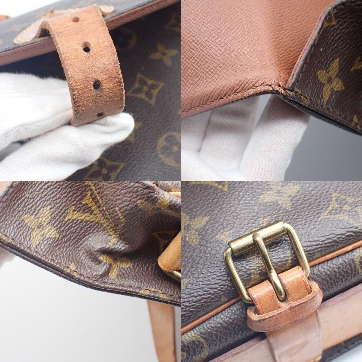 LOUIS VUITTON Cartouchiere GM Shoulder Bag Monogram Leather Brown M51252 32KC955