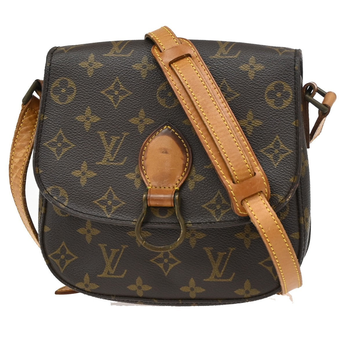 LOUIS VUITTON Saint Cloud MM Shoulder Bag Monogram Leather Brown M51243 31KP037