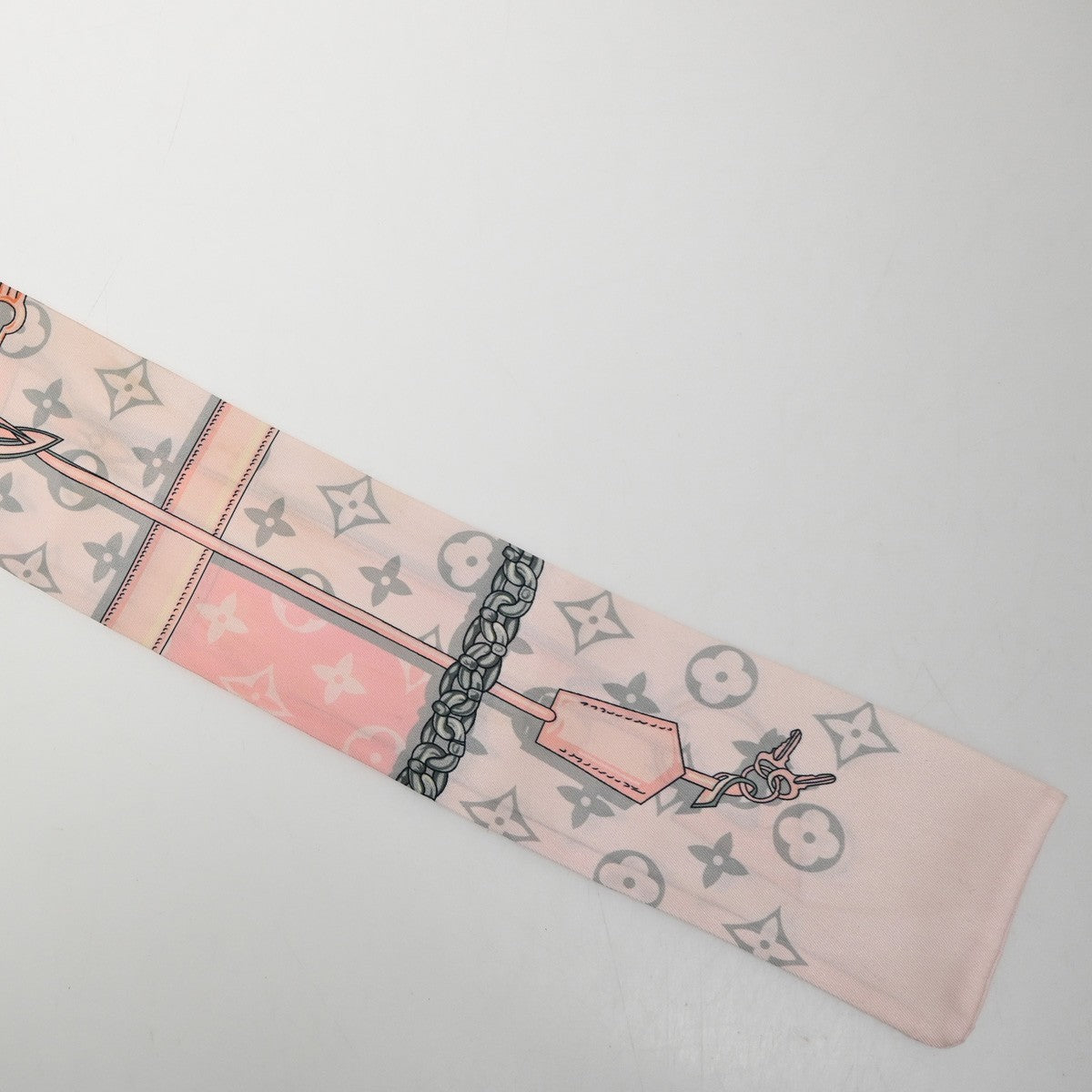 LOUIS VUITTON Monogram Confidential Bandeau Scarf 100% Silk Pink M70637 09MA606