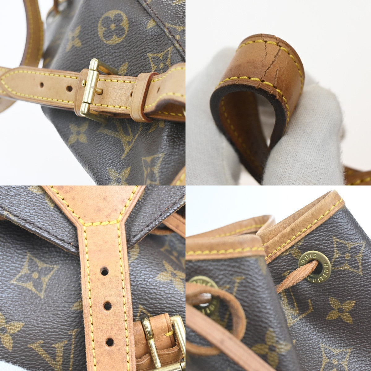 LOUIS VUITTON Montsouris MM Backpack Bag Monogram Leather Brown M51136 15CA596