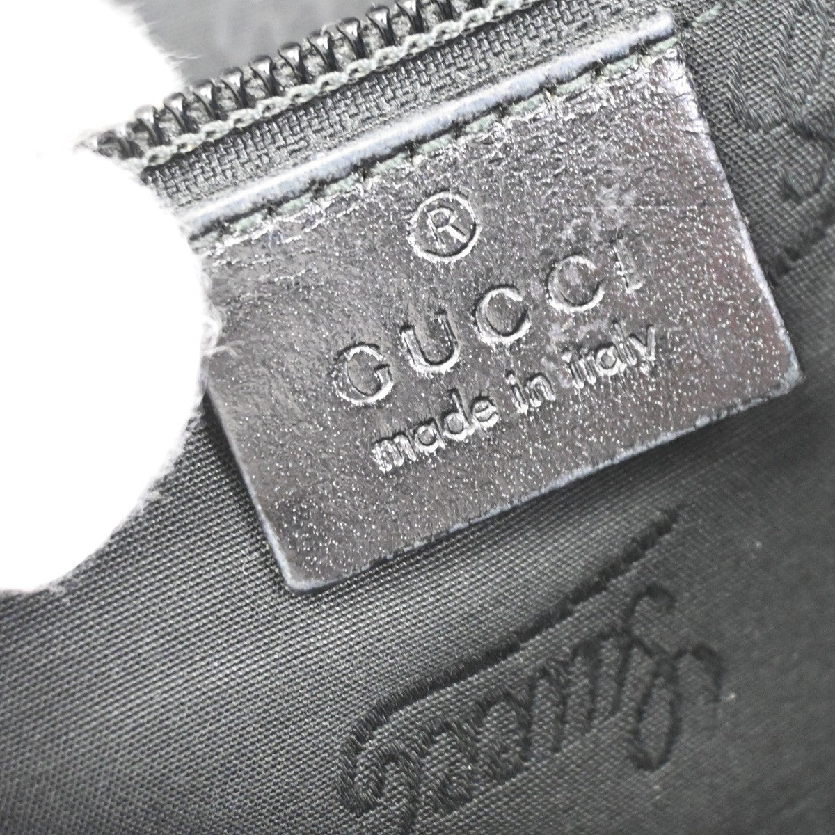 GUCCI Logo GG Pattern Imprime Shoulder Bag PVC Leather Black SHW Italy 34KC635