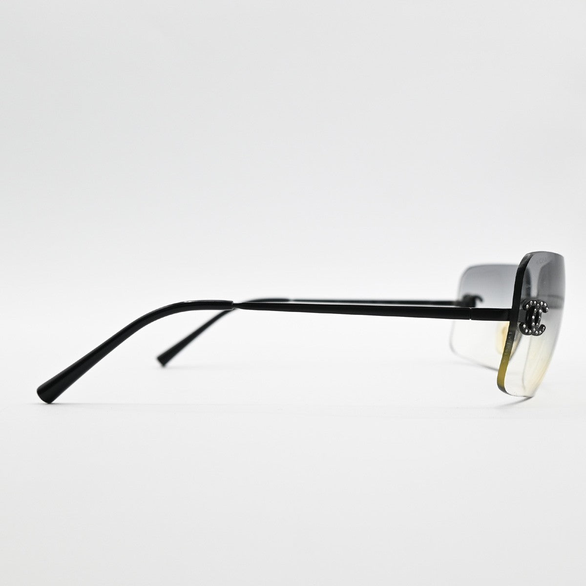 CHANEL CC Logo Rhine Stone Sunglasses Eye Were 4017-D Plastic Metal BK 67RL857