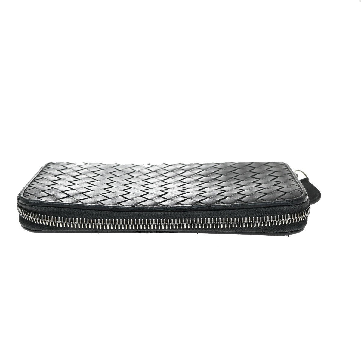 BOTTEGA VENETA Intrecciato Long Zipper Around Wallet Leather Black 67KP150