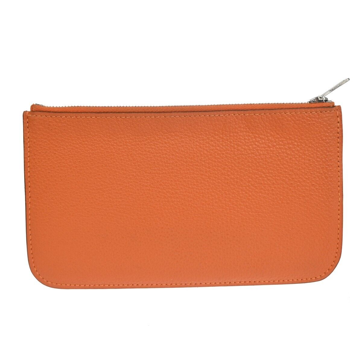 HERMES Logos Dogon GM Long Bifold Wallet Purse Veau Togo Leather orange 83RF064