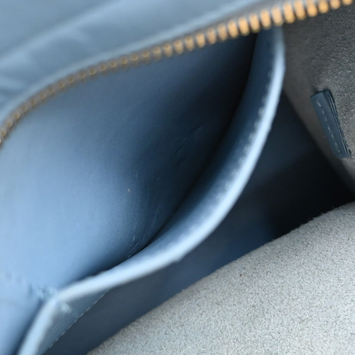 SAINT LAURENT  Logo Classic Y Cabas 2 Way Hand Bag Leather Blue Gold 79KP092
