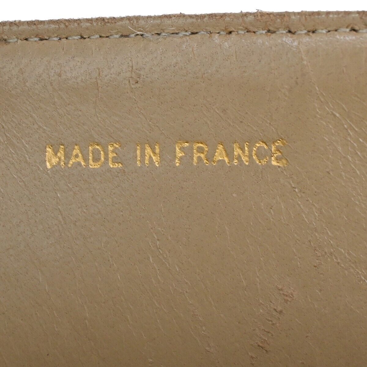 CHANEL CC Matelasse Chain Shoulder Bag Leather Beige Black GHW Vintage 318RJ663
