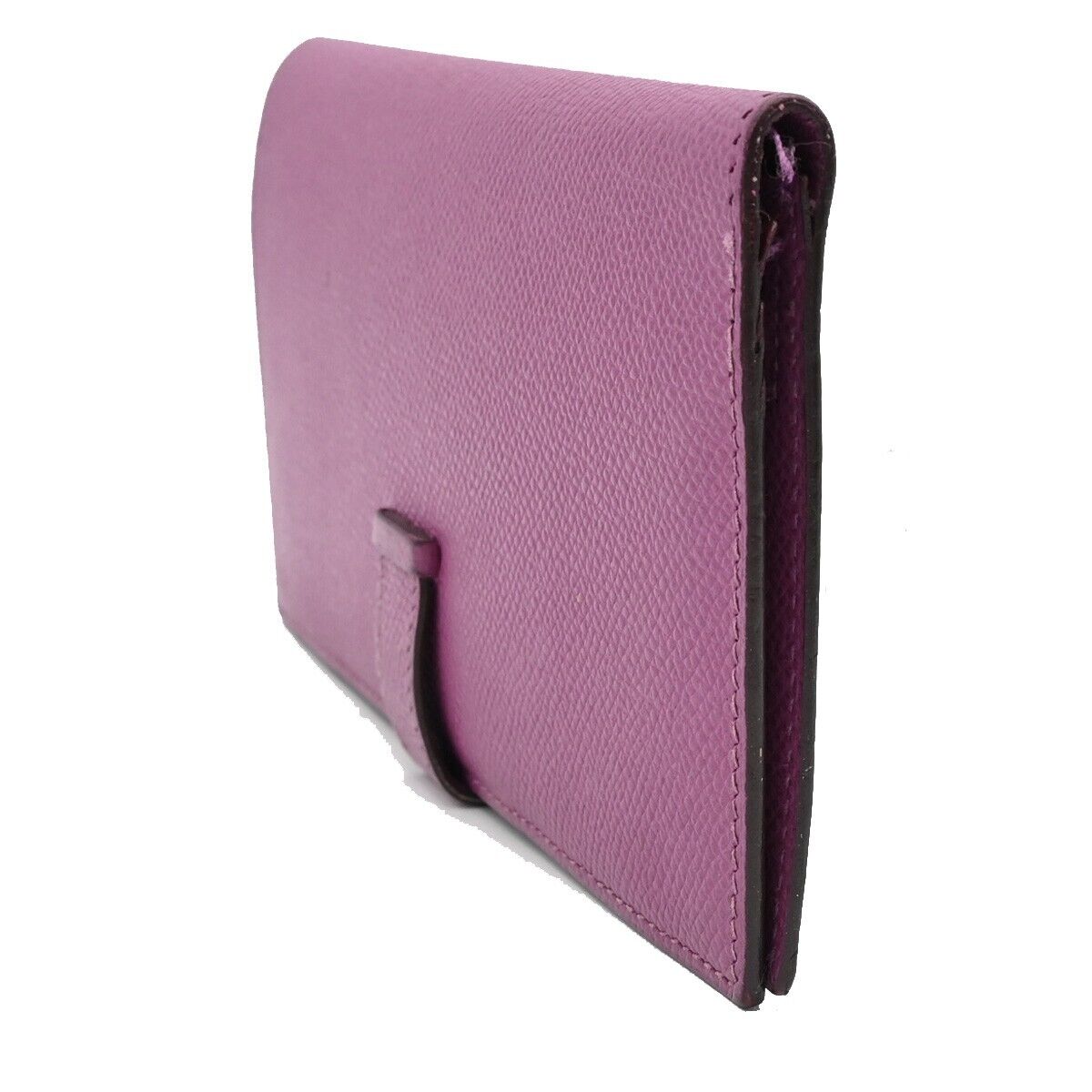 HERMES Logos Bearn Long Bifold Wallet Purse ▢I Veau Epsom Leather Purple 81RJ834