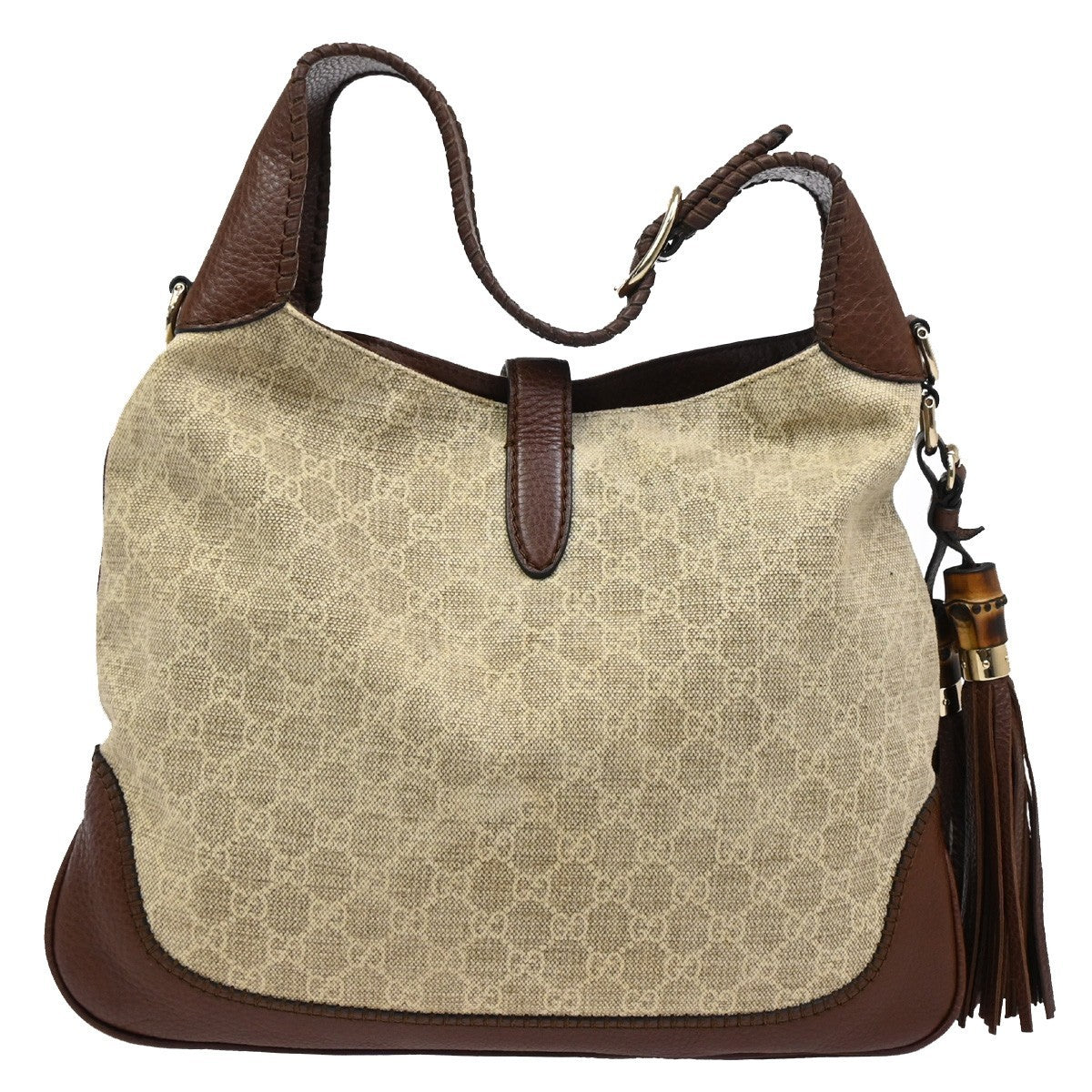 GUCCI GG Pattern Jackie Hobo Shoulder Bag Canvas Leather BE BN Italy 16DA227