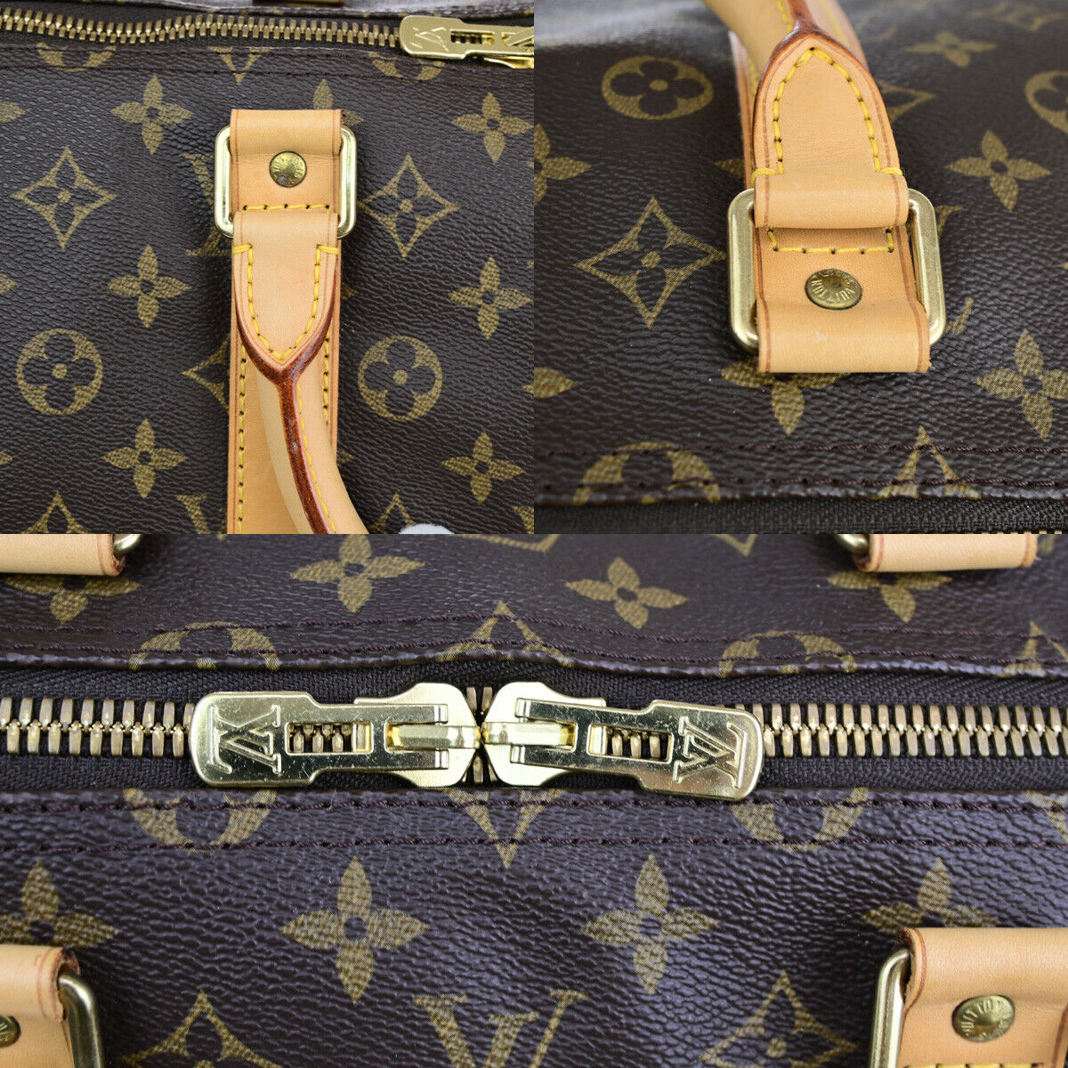 LOUIS VUITTON Keepall 55 Travel Hand Bag Monogram Leather Brown M41424 26YF058