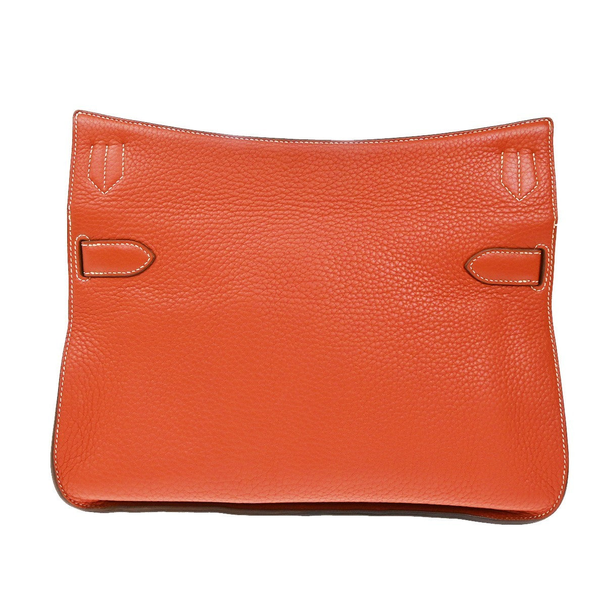 HERMES Logo Jypsiere 34 Shoulder Bag Taurillon Clemence Orange SHW 898RL463