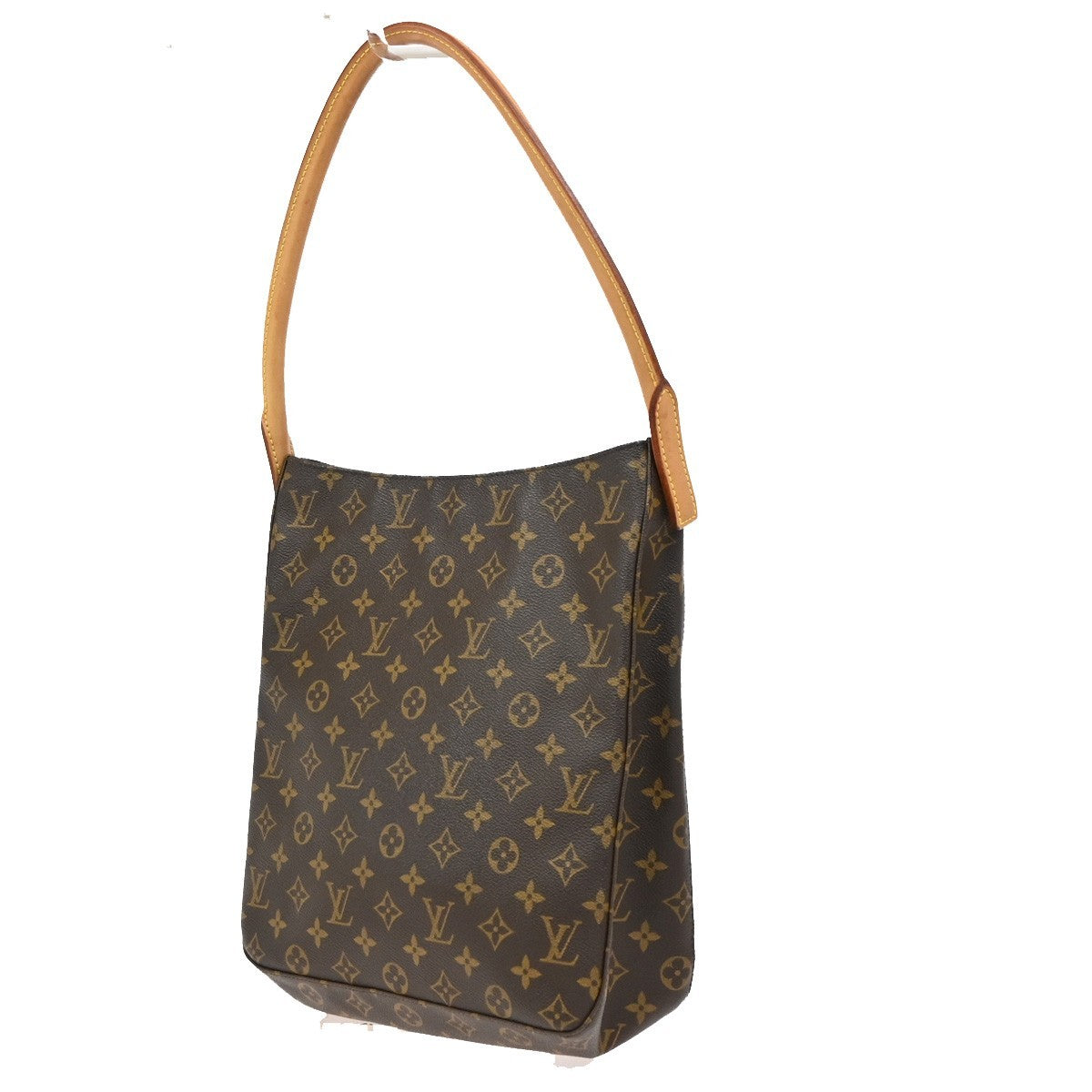 LOUIS VUITTON Logo Looping GM Shoulder Bag Monogram Leather Brown M51145 12KC962