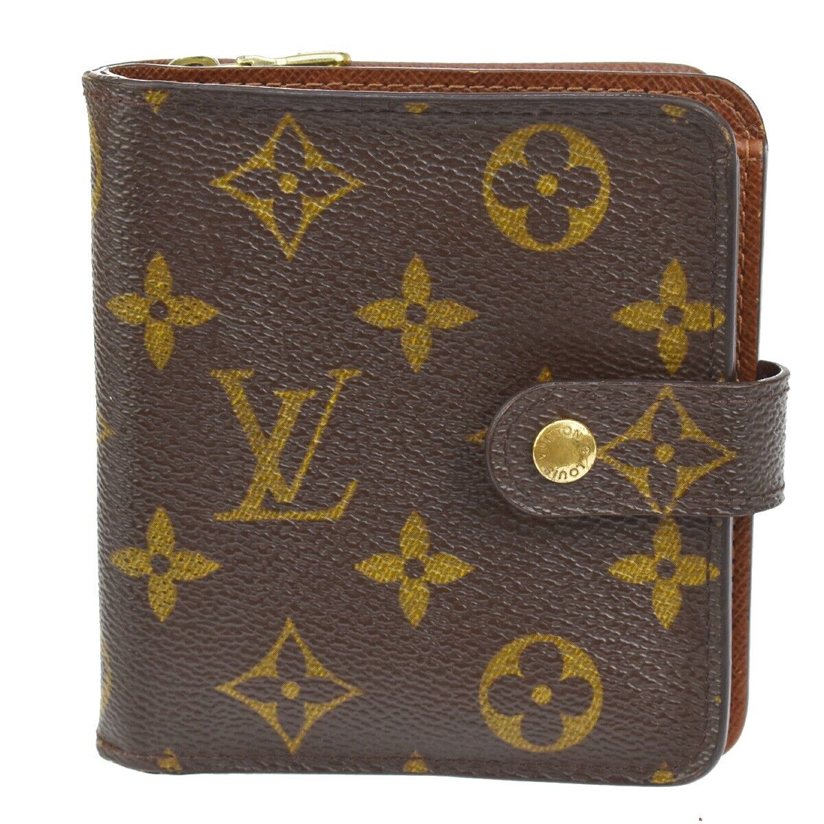 LOUIS VUITTON Compact Zip Bifold Wallet Purse Monogram Leather BN M61667 02JH200