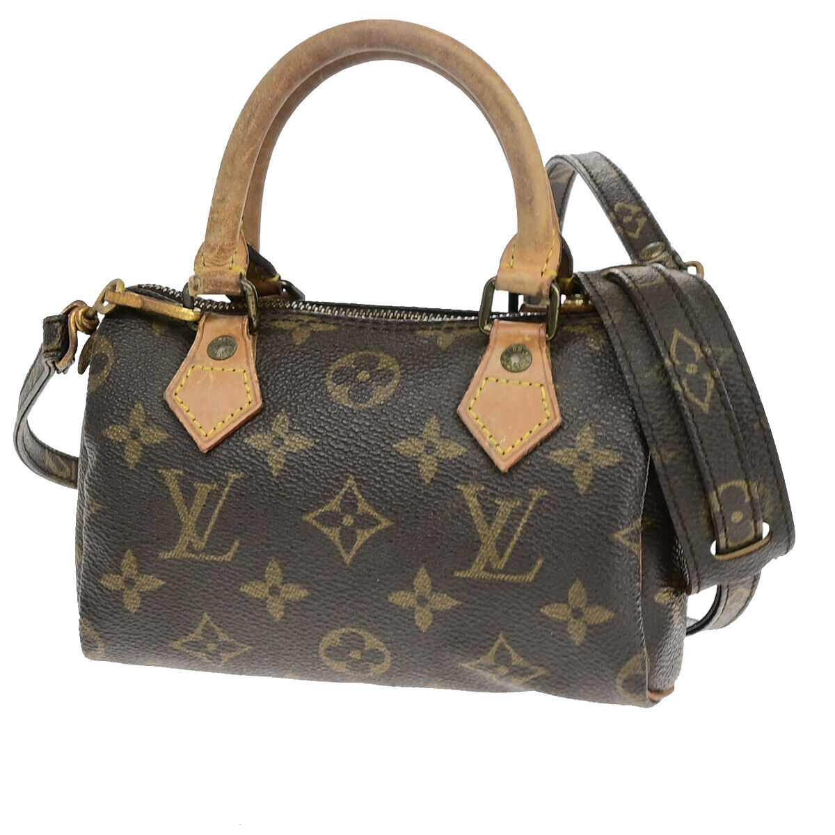 LOUIS VUITTON Mini Speedy 2Way Hand Bag Monogram Leather Brown M41534 35YF177