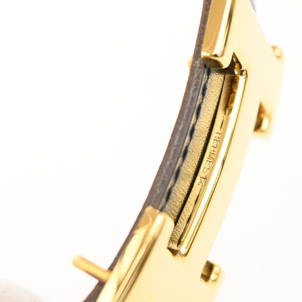 HERMES Constance H Logo Reversible Buckle Belt Leather Size 70 BK BN GHW 70RL196
