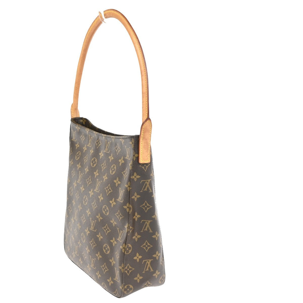 LOUIS VUITTON Logo Looping GM Shoulder Bag Monogram Leather Brown M51145 95RL732
