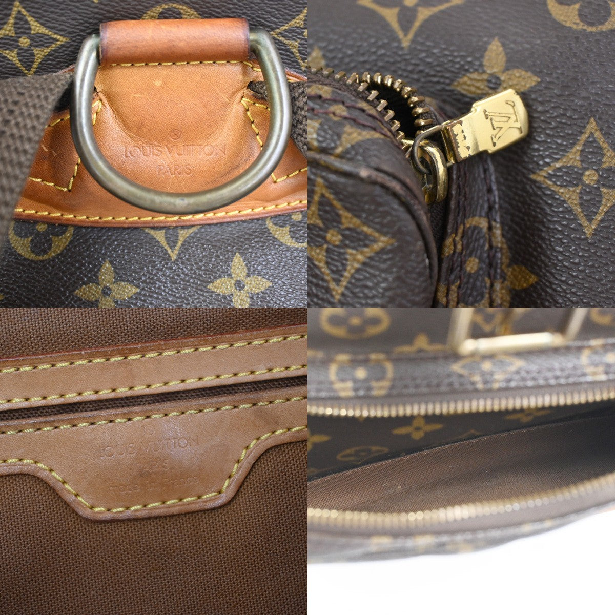LOUIS VUITTON Montsouris GM Backpack Bag Monogram Leather Brown M51135 64ZA353