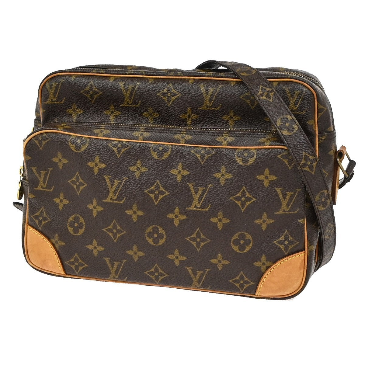 LOUIS VUITTON Nile Crossbody Shoulder Bag Monogram Leather Brown M45244 77YJ009