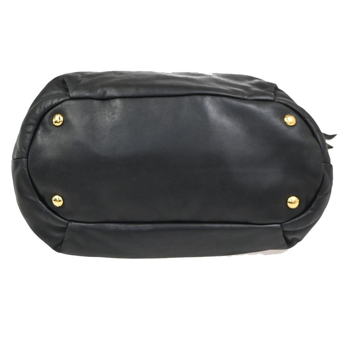 PRADA Logo Bow Shoulder Hand Tote Bag Nappa Leather Black GHW Italy 76KC644