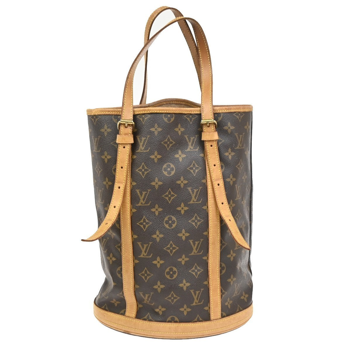 LOUIS VUITTON BUCKET GM Shoulder Tote Bag Monogram Leather Brown M42236 64KD021